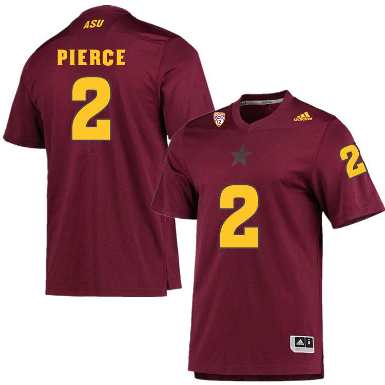 Men #2 DeAndre PierceArizona State Sun Devils College Football Jerseys Sale-Maroon